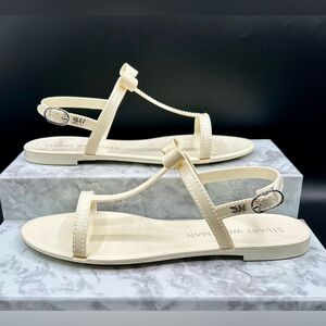 STUART WEITZMAN Bow Jelly Sandals in a creamy White Color. Size 10
